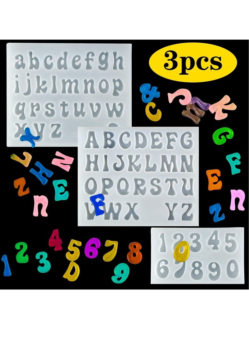 Excefore Silicone Letter Molds - Small Silicone Number Alphabet Epoxy Casting Mould for DIY Keychain Pendant Earring Jewelry, Gummy Candy Chololate Cake Decoration  - Image 1