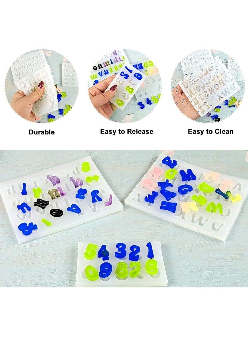 Excefore Silicone Letter Molds - Small Silicone Number Alphabet Epoxy Casting Mould for DIY Keychain Pendant Earring Jewelry, Gummy Candy Chololate Cake Decoration  - Image 3