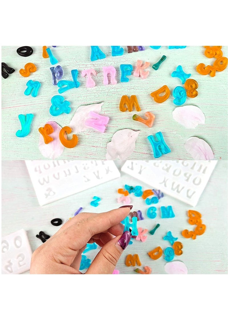 Excefore Silicone Letter Molds - Small Silicone Number Alphabet Epoxy Casting Mould for DIY Keychain Pendant Earring Jewelry, Gummy Candy Chololate Cake Decoration  - Image 4