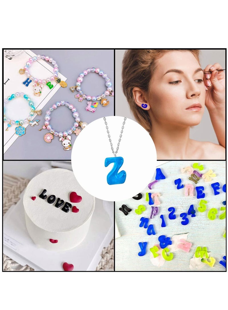 Excefore Silicone Letter Molds - Small Silicone Number Alphabet Epoxy Casting Mould for DIY Keychain Pendant Earring Jewelry, Gummy Candy Chololate Cake Decoration  - Image 5