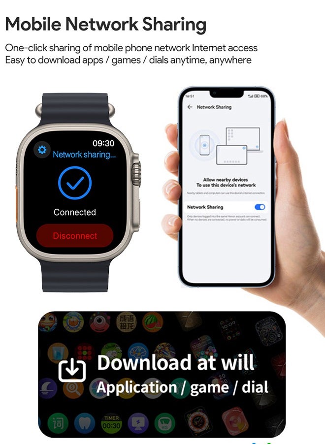 DAKS - 2.02" AMOLED Smartwatch with AI Assistant, Bluetooth Internet Sharing, Real-Time Photo Preview, Wearfit OS, Navigation, and Customizable AI Dial Plates – Smartwatch for Men & Women - Image 1