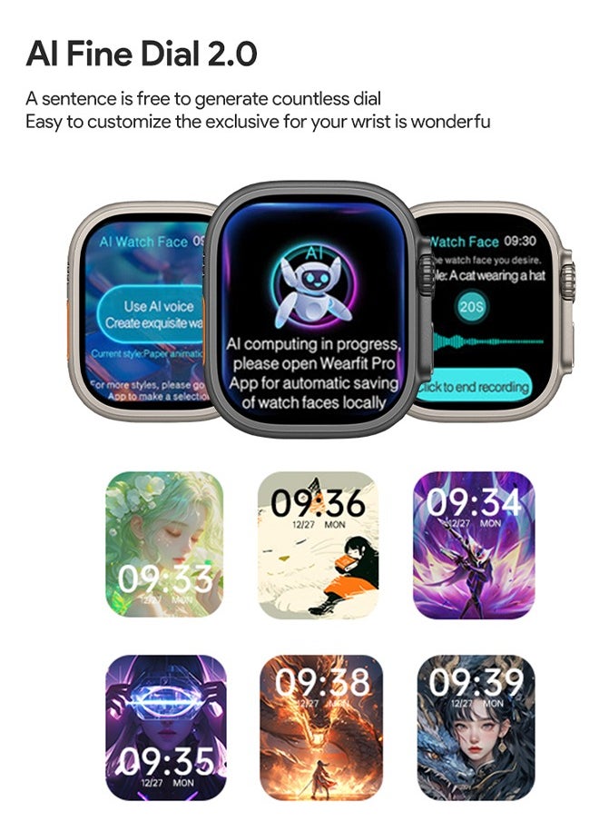 DAKS - 2.02" AMOLED Smartwatch with AI Assistant, Bluetooth Internet Sharing, Real-Time Photo Preview, Wearfit OS, Navigation, and Customizable AI Dial Plates – Smartwatch for Men & Women - Image 1