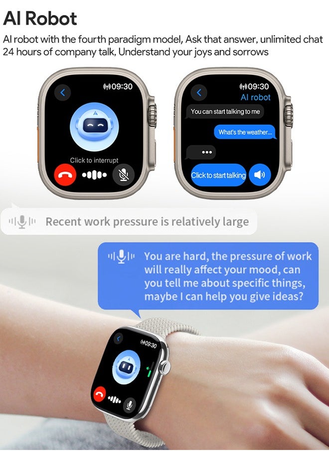 DAKS - 2.02" AMOLED Smartwatch with AI Assistant, Bluetooth Internet Sharing, Real-Time Photo Preview, Wearfit OS, Navigation, and Customizable AI Dial Plates – Smartwatch for Men & Women - Image 1