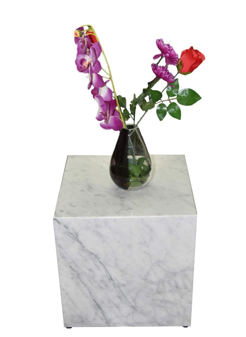 Plinth table white Carrara Marble Coffee Table 40x40x40cm - Image 1