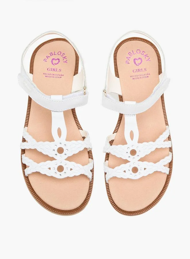 بابلوسكي Girls Embellished Cross Strap Sandals