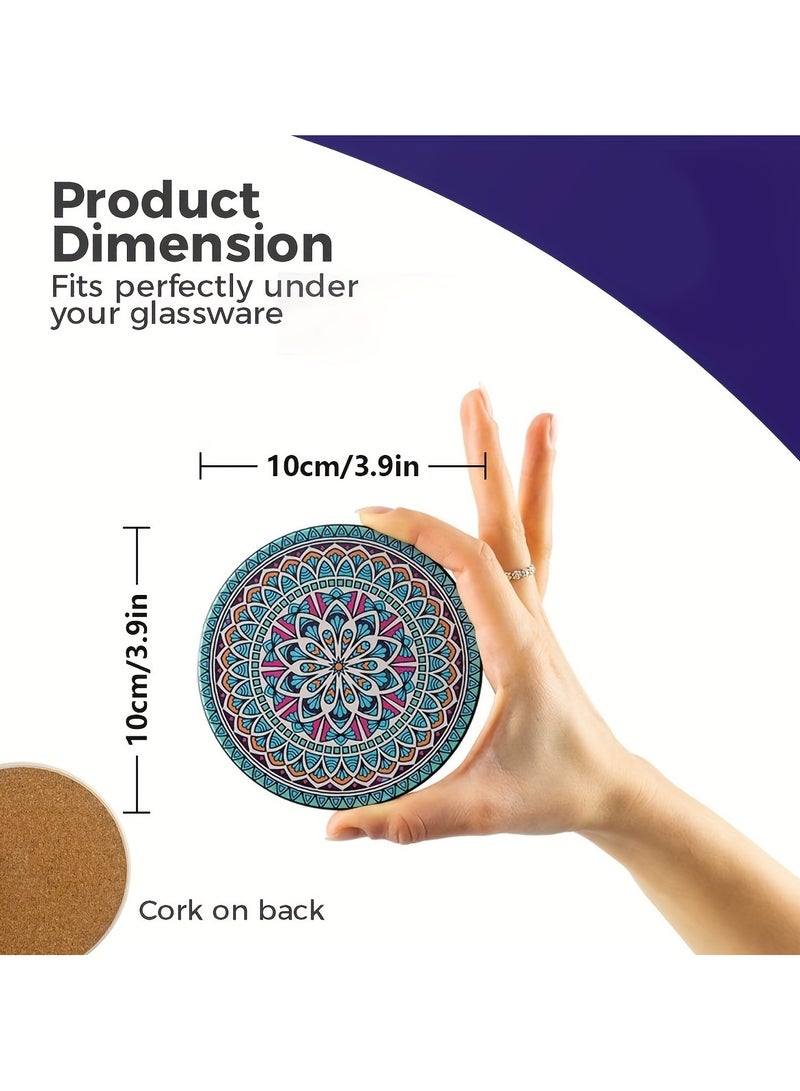 8pcs Heat Resistant Natural Cork Coasters and Placemats - Absorbent and Reusable for Cold Drinks, Wine Glasses, Plants, Cups, and Mugs - Image 3