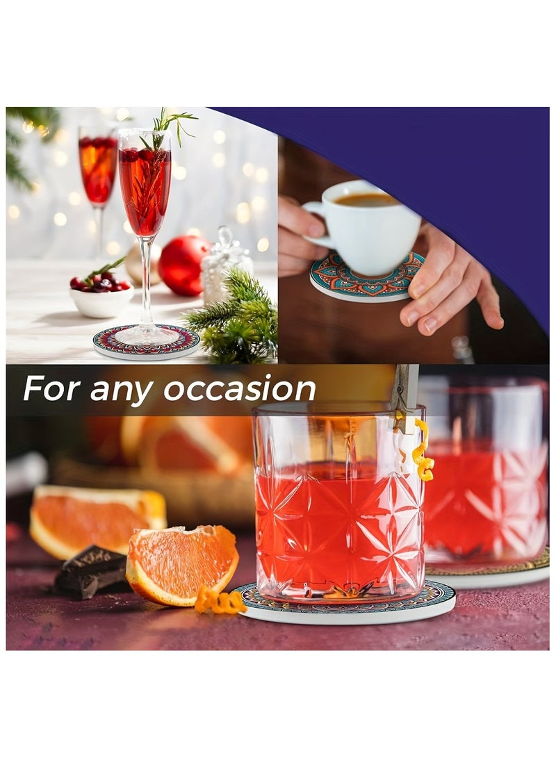 8pcs Heat Resistant Natural Cork Coasters and Placemats - Absorbent and Reusable for Cold Drinks, Wine Glasses, Plants, Cups, and Mugs - Image 4