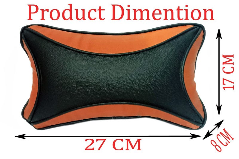 ABS AUTO TREND ABS Car Seat Neck Rest FauxLeather Cushion Pillow for Datsun Go Plus (Set of 2) Black-Ten - Image 5