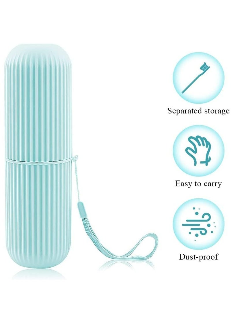 Oasisgalore Portable Toothbrush Case, Multifunctional Toothbrushes Toothpaste Organizer for Traveling, Camping (Blue). - Image 4