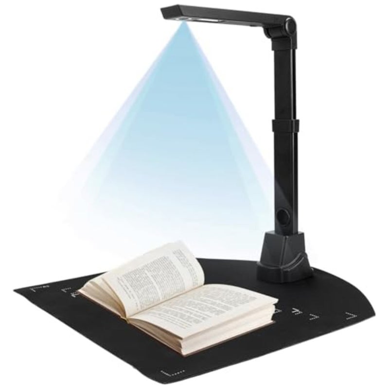 Portable document scanner for travel and office use, aluminum alloy body, black color, 13 MP resolution with 1s/page fast scanning and A4 capture size plus OCR functionality - Image 1