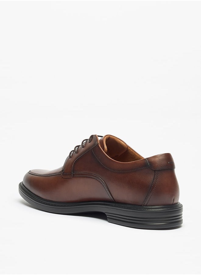 Le Confort - Men's Solid Derby Shoes with Lace-Up Closure - Image 1