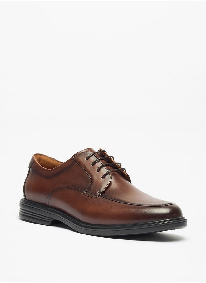Le Confort - Men's Solid Derby Shoes with Lace-Up Closure - Image 1