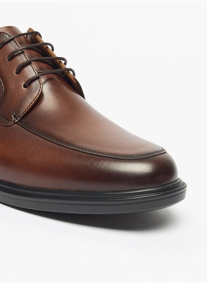 Le Confort - Men's Solid Derby Shoes with Lace-Up Closure - Image 1