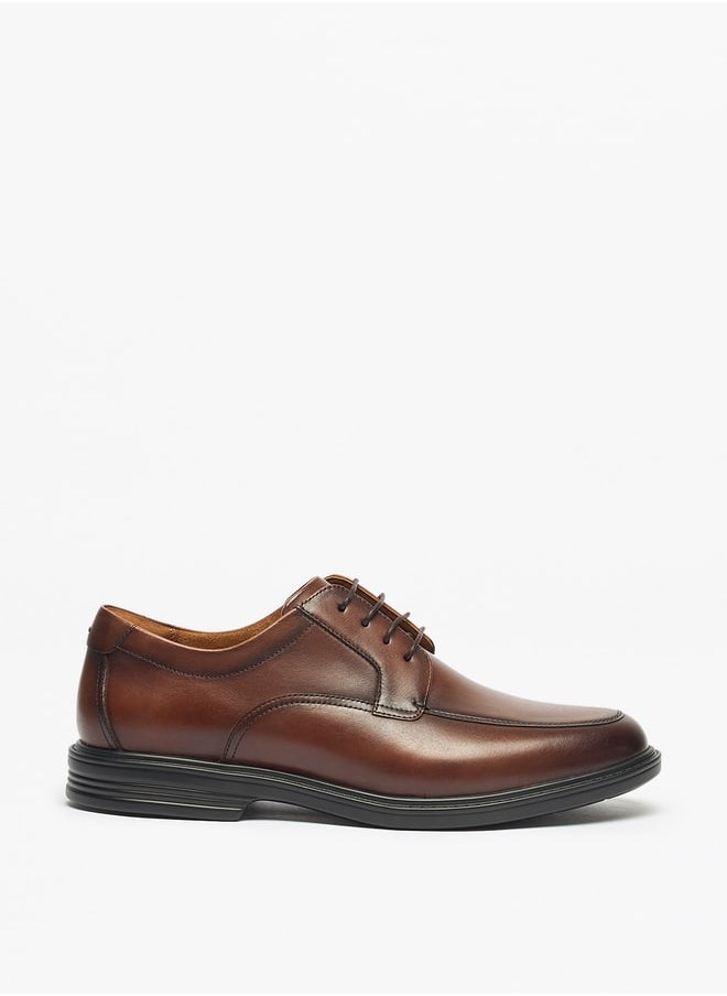 Le Confort - Men's Solid Derby Shoes with Lace-Up Closure - Image 1