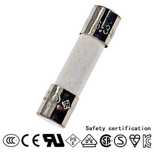 ChengHongXing 10PCS Ceramic fuses T6.3AH250V Slow-Blow 5x20mm/0.197"x0.787" 6.3AMP 250V (T6.3A) - Image 2