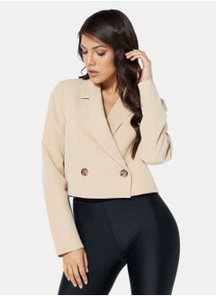 Cropped Solid Blazer