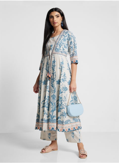 Printed Jacket Palazo With Inner