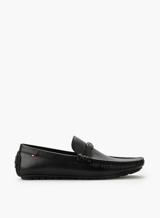 Renzo Ruganni BLACK Men Metallic Accent Slip-On Loafers for Men | Best Price UAE