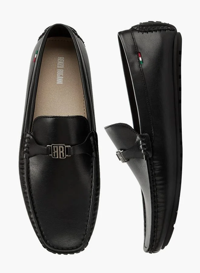 Men Metallic Accent Slip-On Loafers