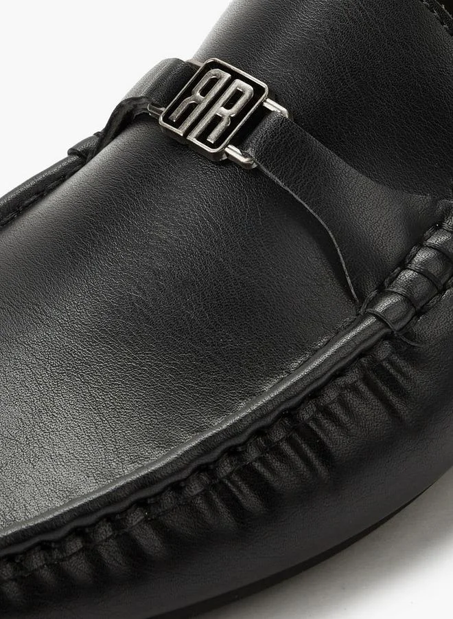 Renzo Ruganni BLACK Men Metallic Accent Slip-On Loafers for Men | Best Price UAE