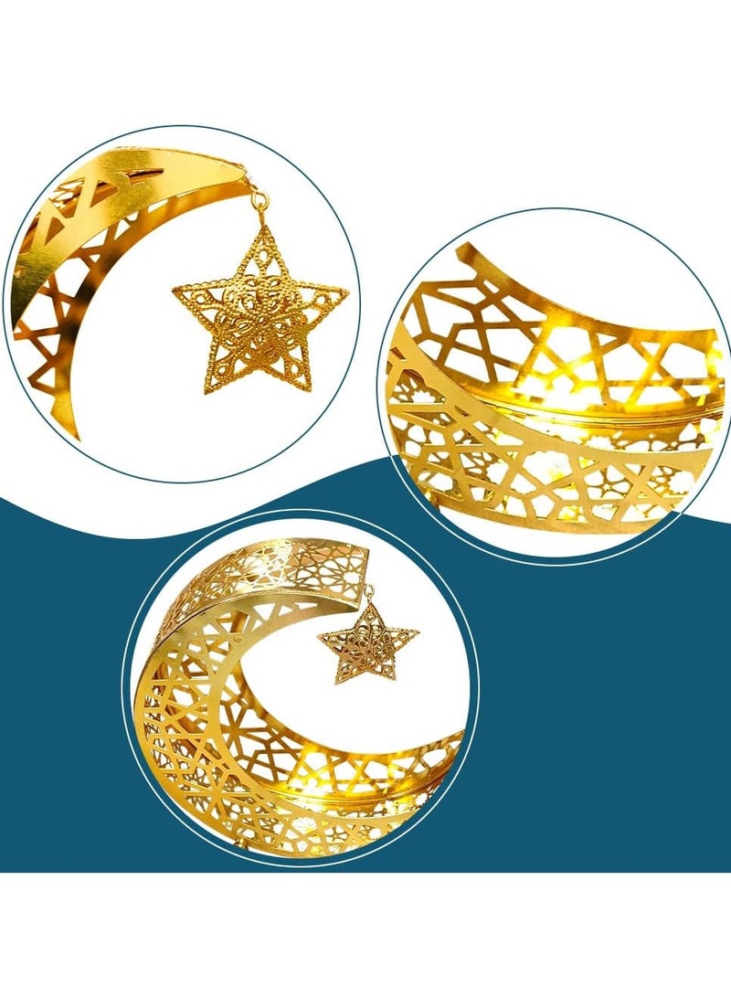 VUCATIN Eid Plate Ramadan Decoration Moon Star Dinner Plate Tray Ramadan Decoration Eid Mubarak Moon Star Serving Tray Tableware Dessert Food Storage Container Ramadan Muslim Islamic Party Supply - Image 3