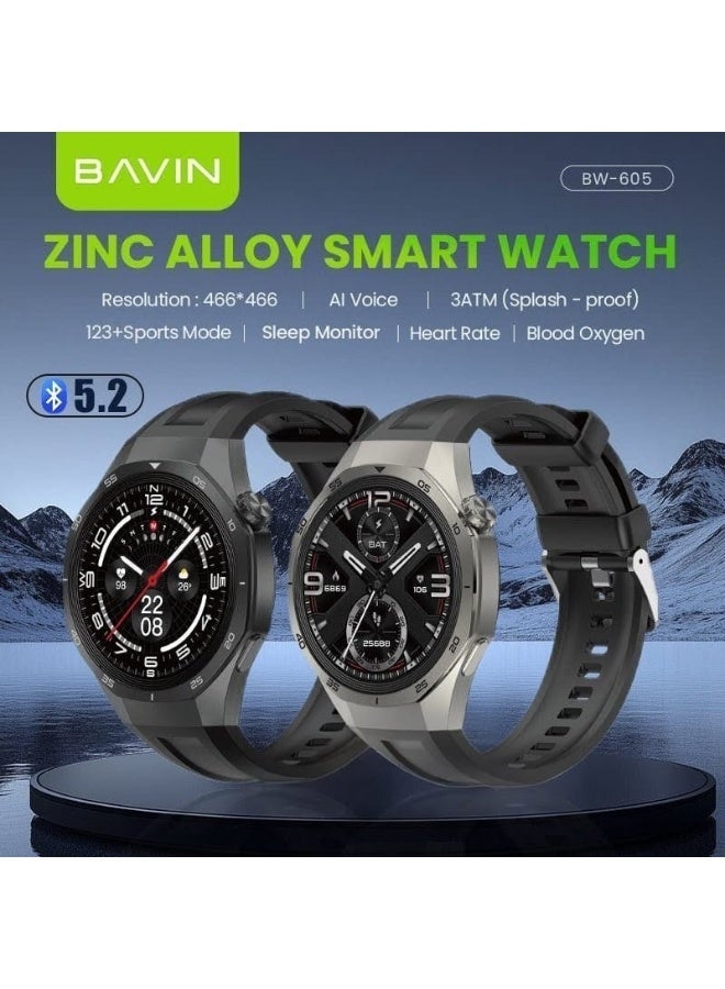 BAVIN BW-605 Smart Watch 1.43" HD | 123+ Sports Modes | AI Voice | Health Monitor | 3 ATM Waterproof - Image 2