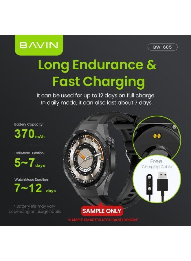 BAVIN BW-605 Smart Watch 1.43" HD | 123+ Sports Modes | AI Voice | Health Monitor | 3 ATM Waterproof - Image 5