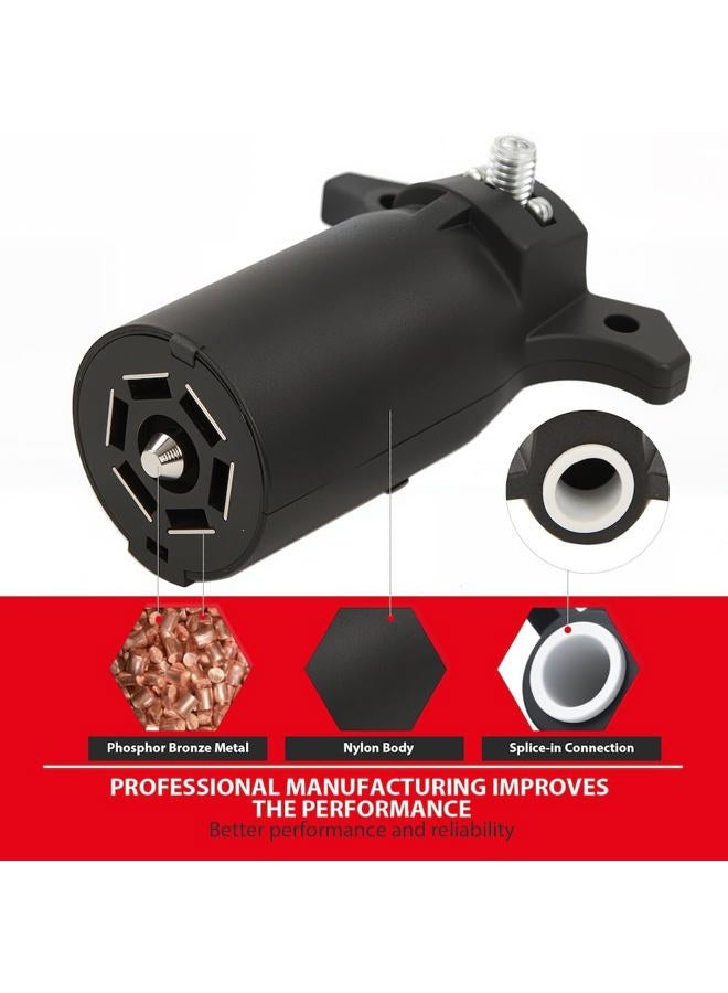 NEW SUN 7 Way Round RV Blade Connector Trailer Light 7 Way Adapter Plug - Image 3