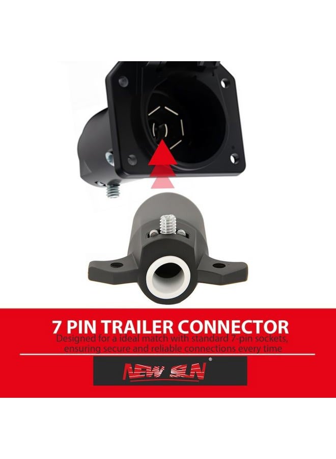 NEW SUN 7 Way Round RV Blade Connector Trailer Light 7 Way Adapter Plug - Image 4
