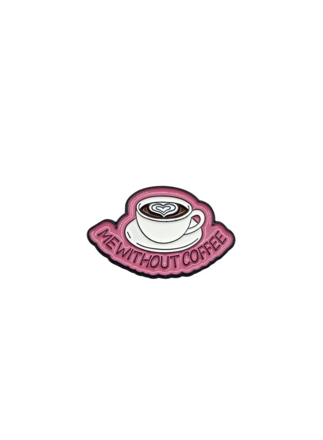 Me Without Coffee Metal Sticker, Pink Latte Art Design For Mobile phones laptops