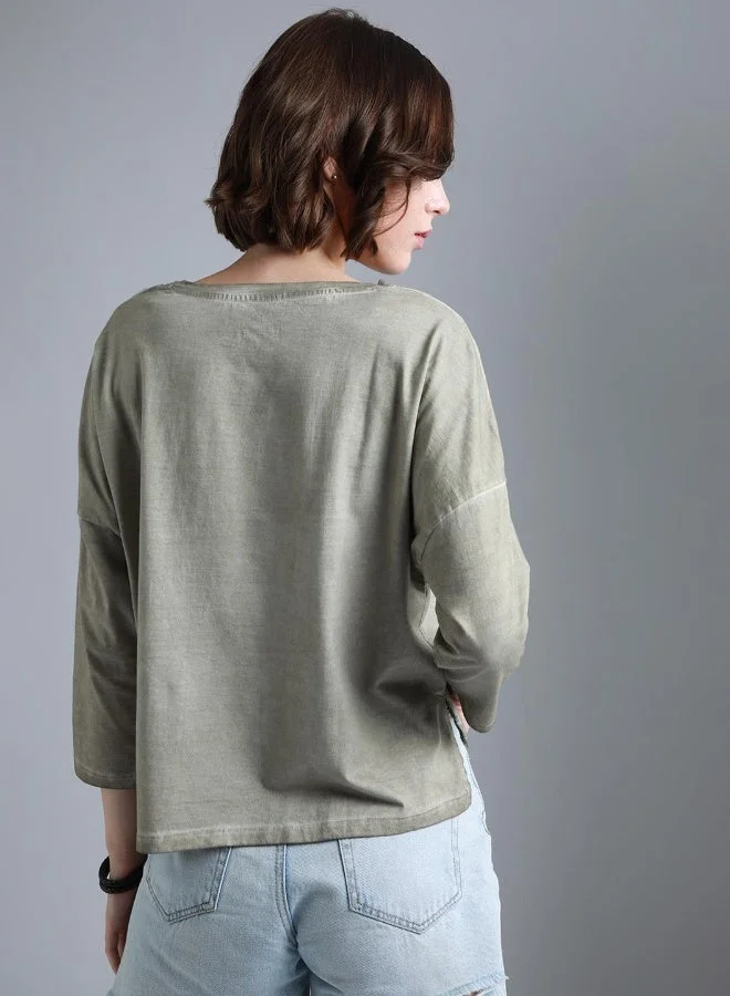 HIGH STAR  Women Beige T-shirts  | Best Price UAE