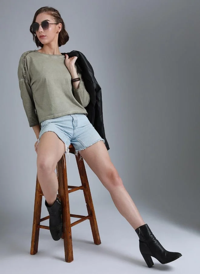 HIGH STAR  Women Beige T-shirts  | Best Price UAE