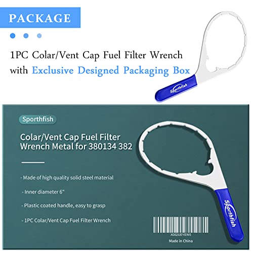Sporthfish Colar/Vent Cap Fuel Filter Wrench Metal for 380134 382 Compatible with Detroit Diesel Truck Cummins Engines with 6 inch Inner Diameter - Image 2