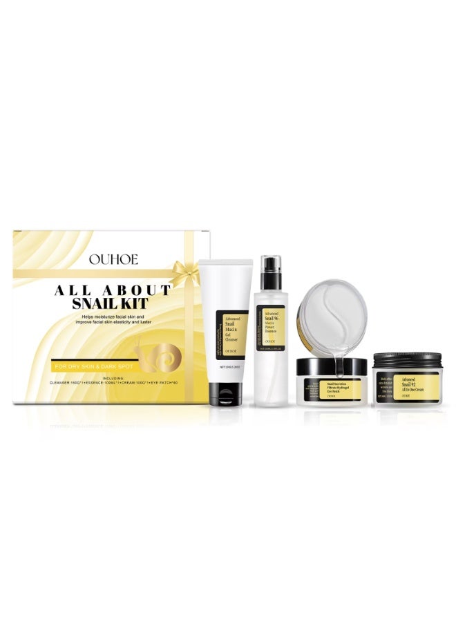 Snail Facial Care Gift Box, Nourishing And Repairing Skin, Moisturizing And Hydrating Delicate Gift Box Packaging - Image 2
