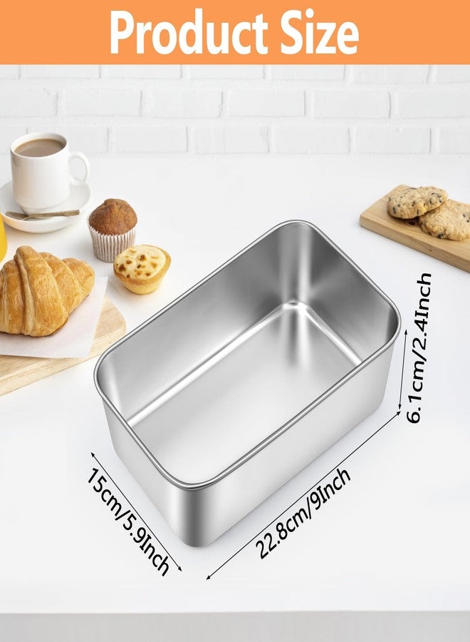 كوكبوك مجموعة قوالب خبز COCPOK، 4 قطع، قوالب خبز من الفولاذ المقاوم للصدأ مقاس 9 × 6 بوصة، قالب خبز لخبز اللحم المفروم، قالب خبز للخبز، آمن للاستخدام في الفرن وغسالة الصحون، قالب خبز لخبز اللحم المفروم والكيك والبراونيز المنزلية - Image 2