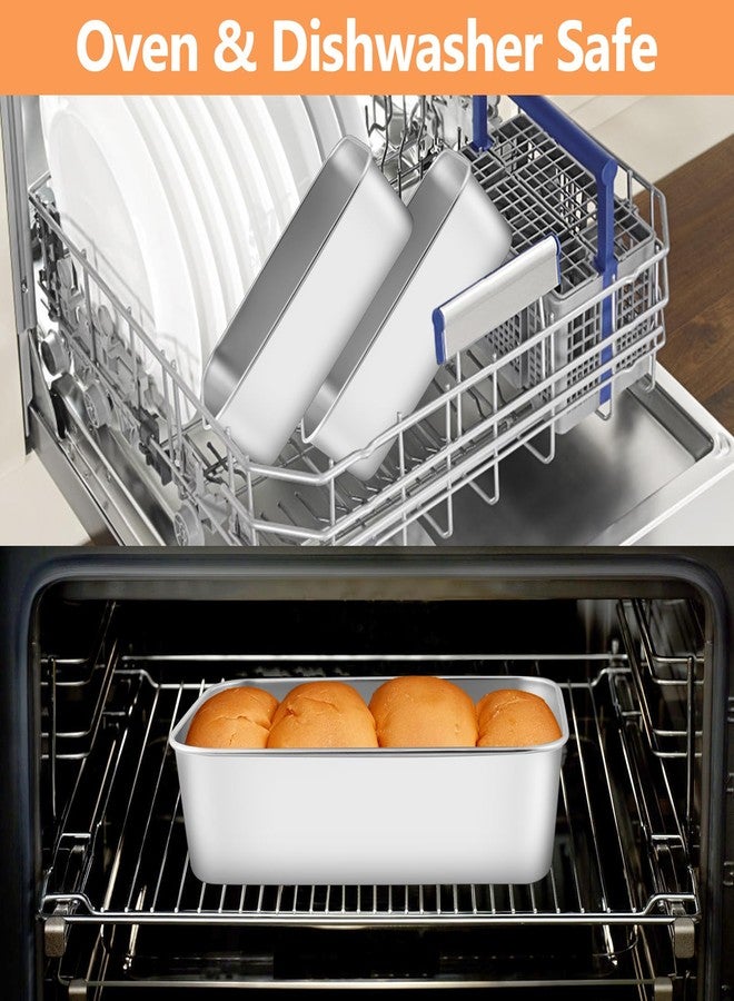 كوكبوك مجموعة قوالب خبز COCPOK، 4 قطع، قوالب خبز من الفولاذ المقاوم للصدأ مقاس 9 × 6 بوصة، قالب خبز لخبز اللحم المفروم، قالب خبز للخبز، آمن للاستخدام في الفرن وغسالة الصحون، قالب خبز لخبز اللحم المفروم والكيك والبراونيز المنزلية - Image 3