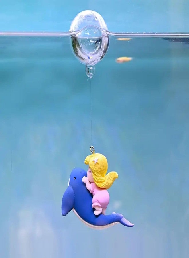 VAYINATO® Floating Fish Tank Decoration Cute Cartoon Aquarium Ornament Safe and Portable Suitable for Large Medium Small Fish Tank (Whale-Riding Girl) By Petzlifeworld - Image 3