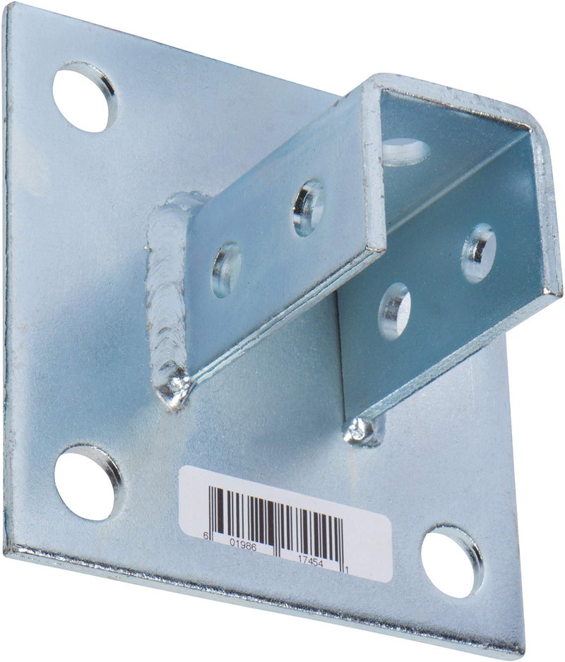 Morris Products 17454 Post Base Channel 4 Hole Square – For 1-5/8” Strut – Side Orientation, Galvanized Steel – 6” x 6” Base – Secures Strut Assembly to Floors, Surfaces, 1-Pack - Image 2