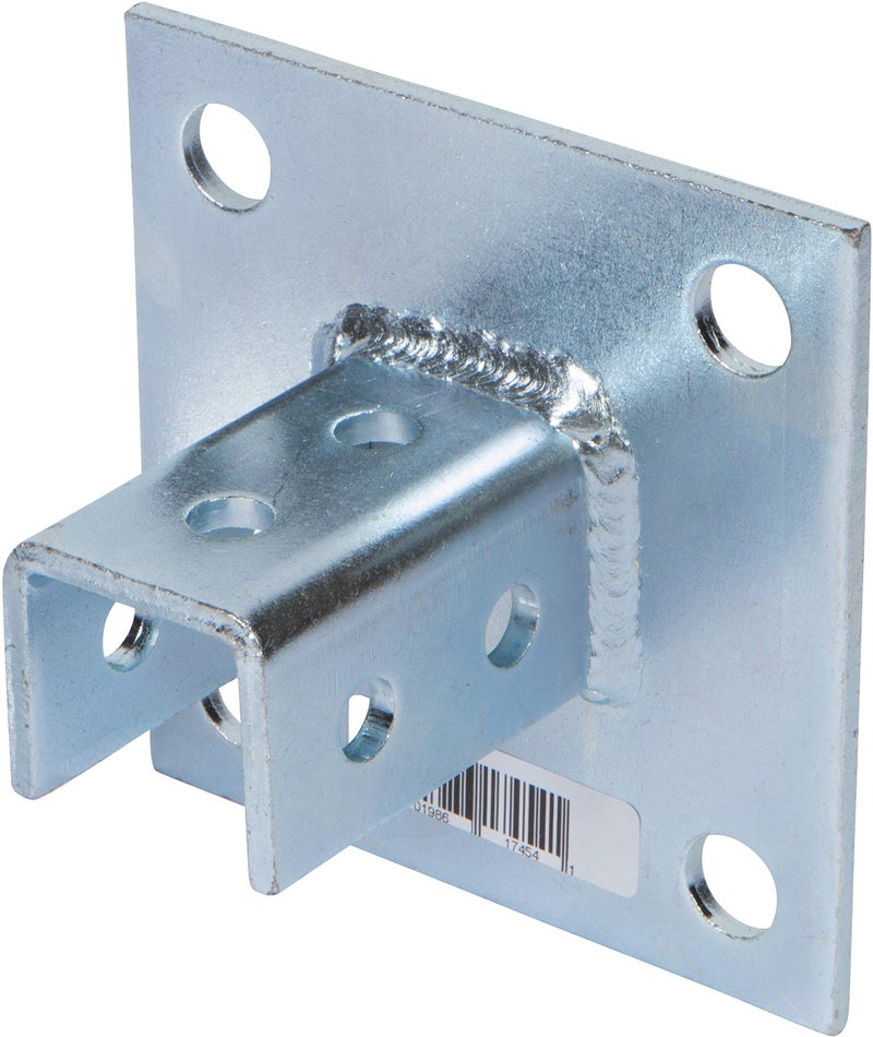 Morris Products 17454 Post Base Channel 4 Hole Square – For 1-5/8” Strut – Side Orientation, Galvanized Steel – 6” x 6” Base – Secures Strut Assembly to Floors, Surfaces, 1-Pack - Image 3