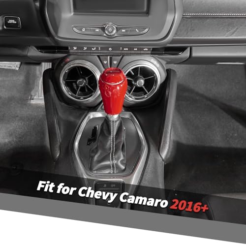 Jimen Fit for Chevrolet Camaro 20172024 3PCS Center Console Gear Shifter Knob Cover Trim Red - Image 3