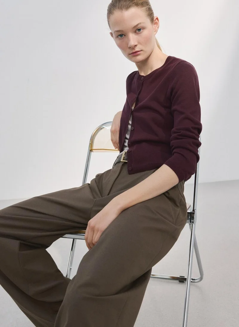 مانجو Fine-knit straight-fit cardigan