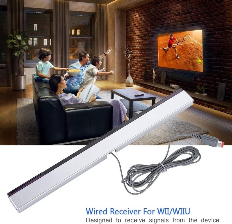 Ashata Game Console Sensor Bar, Replacement Wired Infrared Ray Sensor Bar Wired Receiver for Game Console, Includes Clear Stand - Image 2