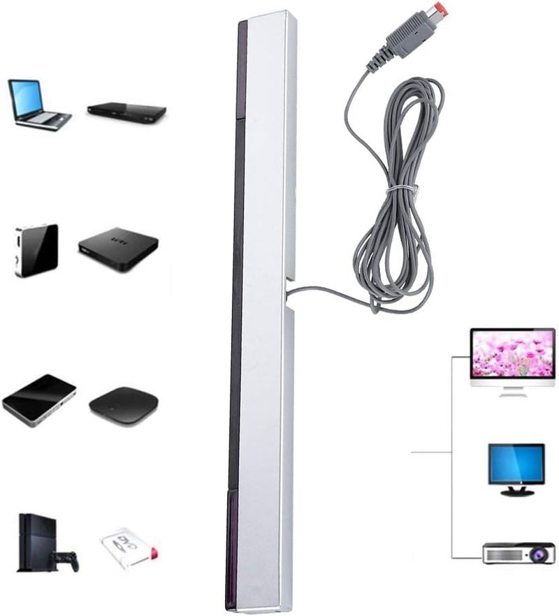 Ashata Game Console Sensor Bar, Replacement Wired Infrared Ray Sensor Bar Wired Receiver for Game Console, Includes Clear Stand - Image 4