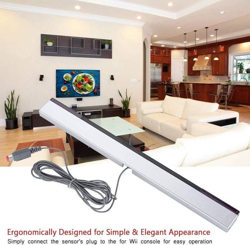 Ashata Game Console Sensor Bar, Replacement Wired Infrared Ray Sensor Bar Wired Receiver for Game Console, Includes Clear Stand - Image 3