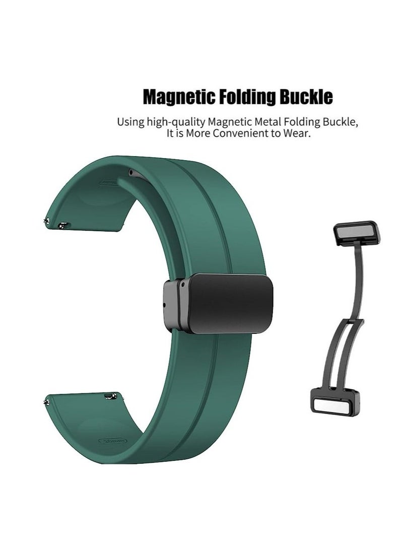 Generic - 20mm Silicone Strap With Magnetic Folding Buckle For Amazfit Bip U Pro / Bip / Bip Lite / Bip S / Bip S Lite / Bip U  Green - Image 1