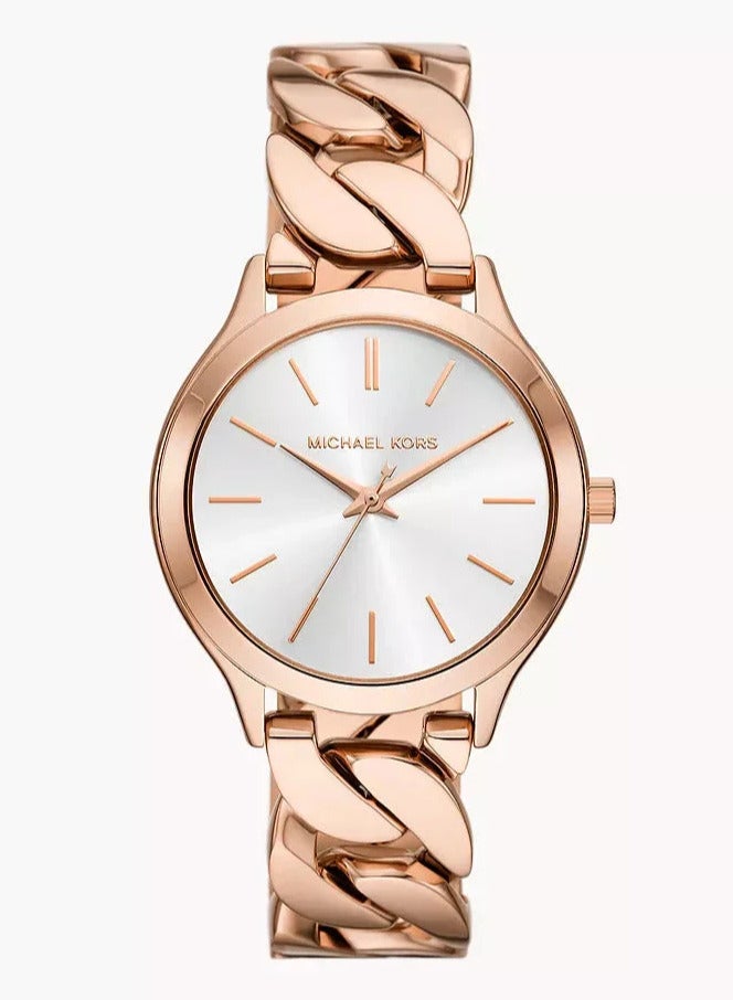 Michael Kors Women Women's Runway Three-Hand, Rose Gold-Tone Stainless Steel Watch - MK7473 - Image 1