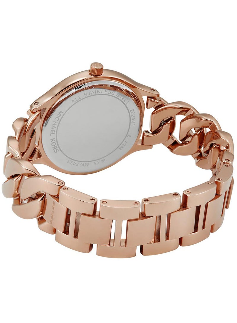 Michael Kors Women Women's Runway Three-Hand, Rose Gold-Tone Stainless Steel Watch - MK7473 - Image 5