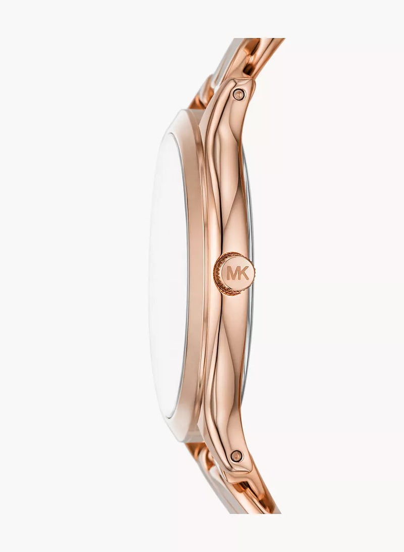 Michael Kors Women Women's Runway Three-Hand, Rose Gold-Tone Stainless Steel Watch - MK7473 - Image 2