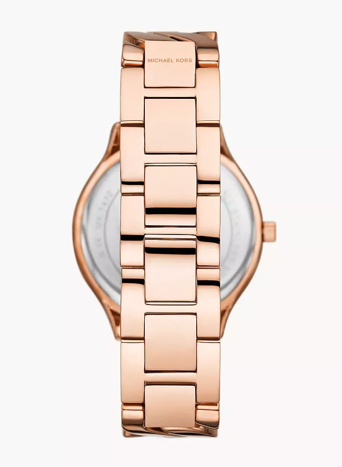Michael Kors Women Women's Runway Three-Hand, Rose Gold-Tone Stainless Steel Watch - MK7473 - Image 4