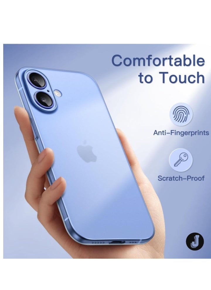 JAJEEK Ultra Slim Matte Blue Case for iPhone 16 (6.1 Inch) – Lightweight, Minimalist Design with Full Camera Lens Protection - Image 4